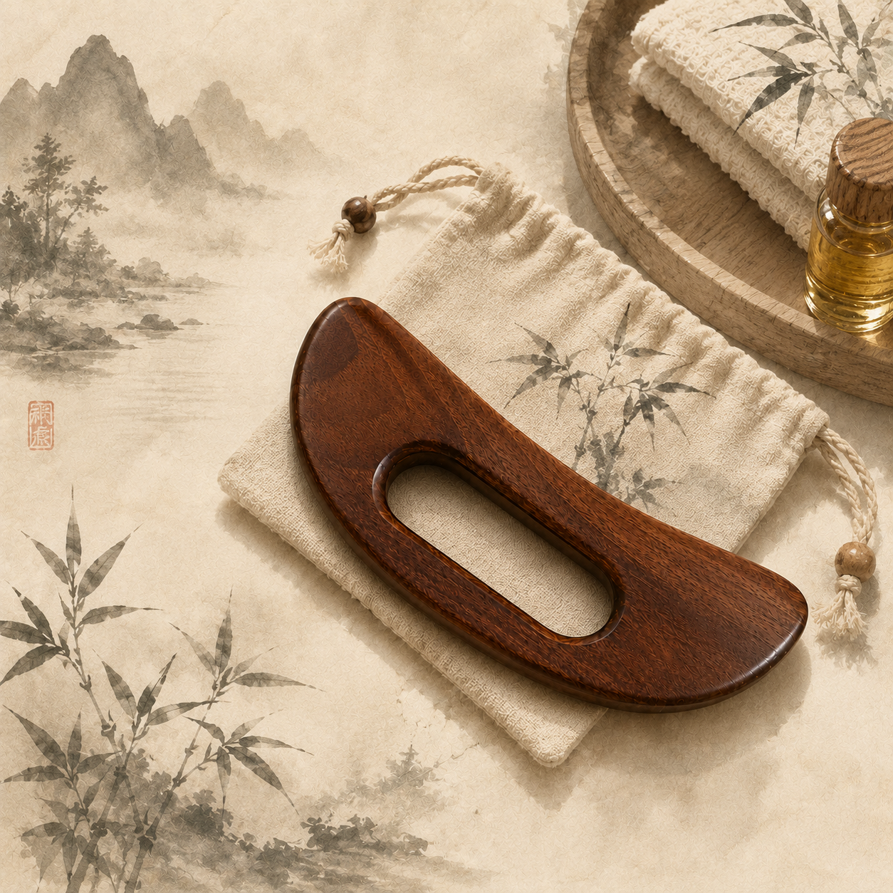 SILVEIL ArcGrip Wooden Body Gua Sha Tool