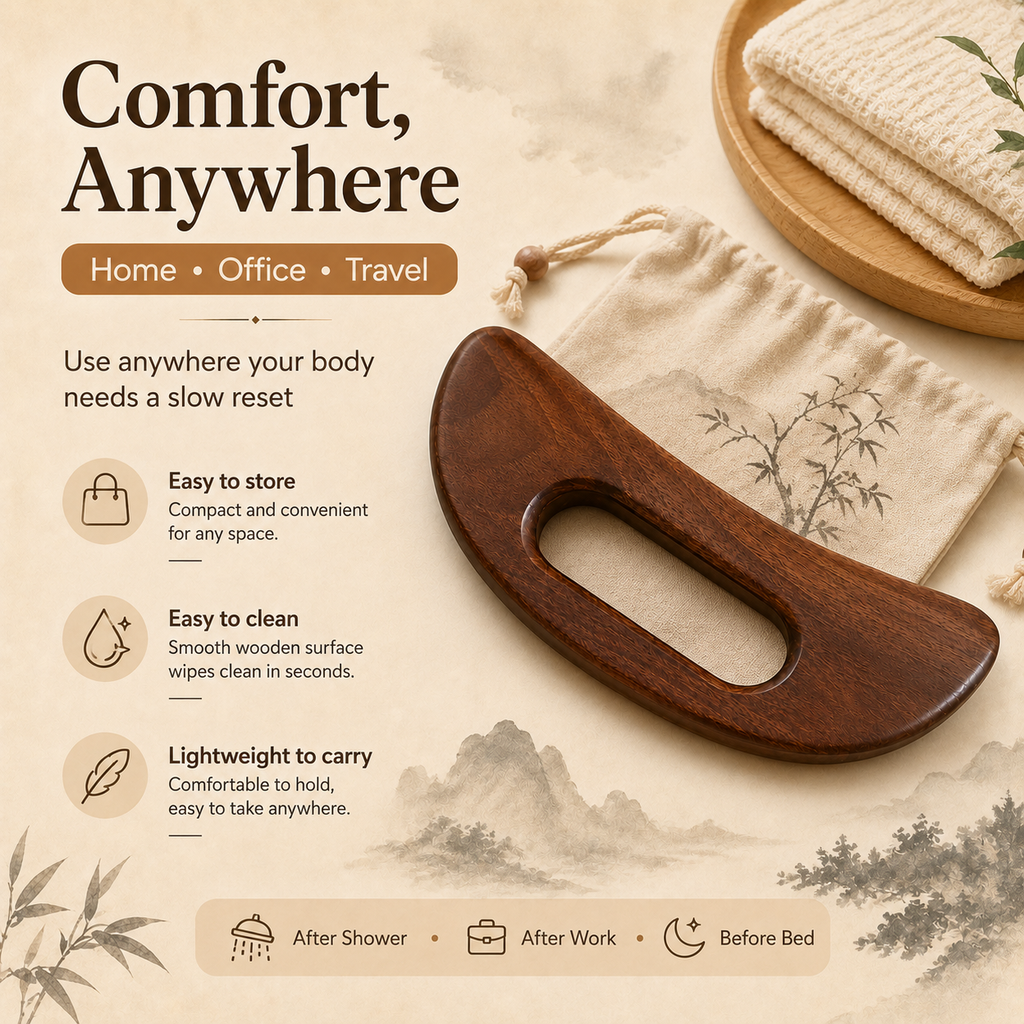 SILVEIL ArcGrip Wooden Body Gua Sha Tool