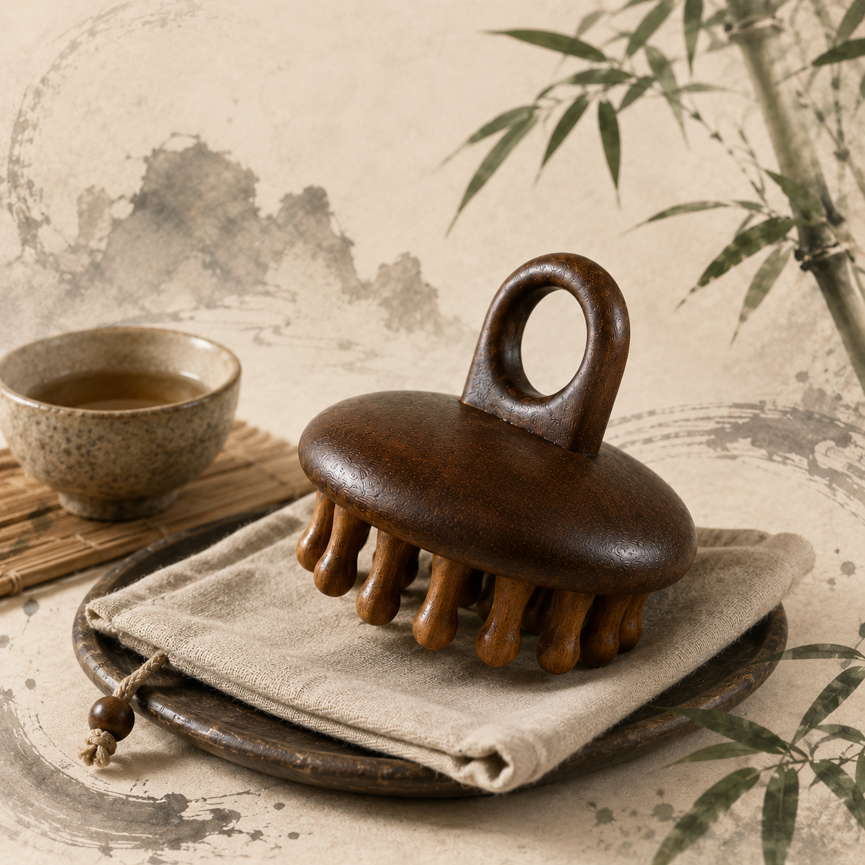 SILVEIL HaloRing Wooden Scalp & Body Massager